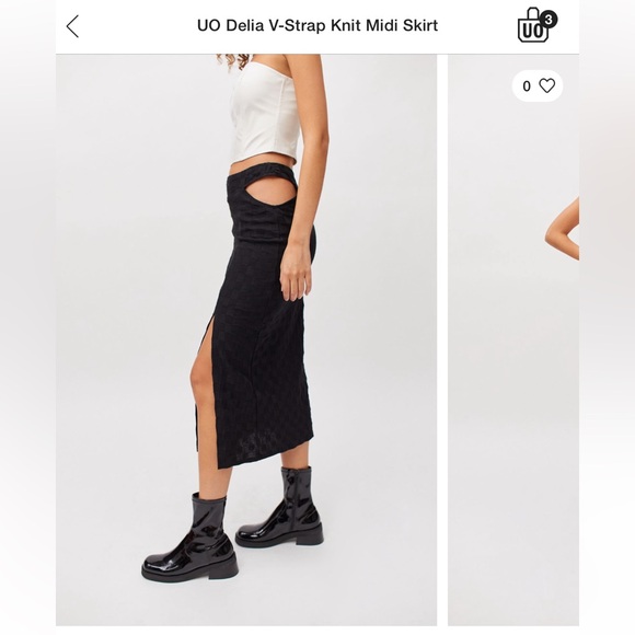 UO V-Strap Midi Skirt - Picture 2 of 7